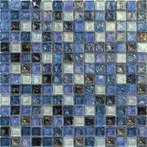 Special sea blue water waving glass mosaic tile square shape tile for swimming
