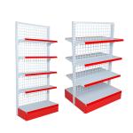 Q235 Steel Supermarket Gondola Shelves Double Side