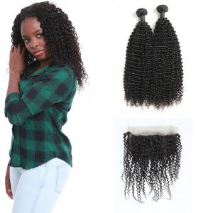 China 9A Thick Healthy Pre Plucked 360 Lace Frontal 2 Bundles No Synthetic Hair factory