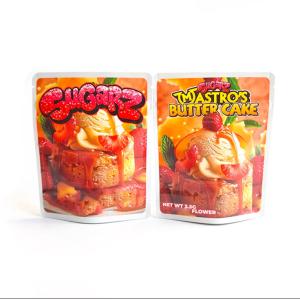 China Smell Proof Back Printed Sticker Plastic Packing Pouch 400mg 600mg 1000mg 1lb Mylar Bag Custom Printed Edibles Packaging Bag on sale