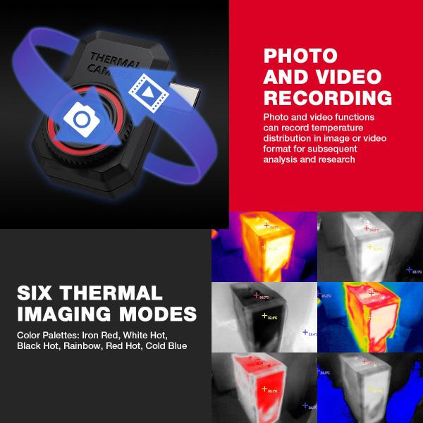 Habotest HT820 portable high-precision rapid-response plug-and-play thermal image camera with a resolution of 256*192, which is superior to that of