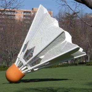 China Playground Badminton Birdie Sculpture Public Fiberglass Giant Shuttlecock Sculpture factory