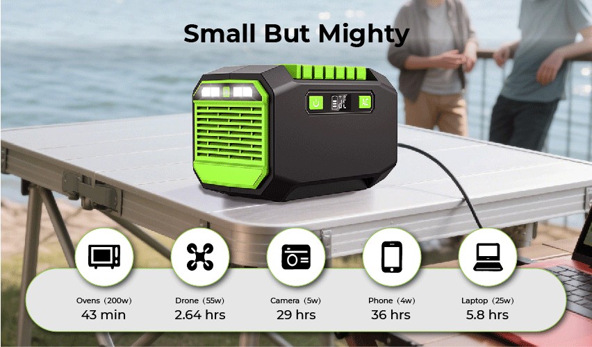 200W Portable Power Station with MPPT Solar Charger