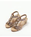 BS174 Fashion Sandals Women'S European And American Rhinestone Cross Strap Back