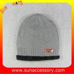 AK17018 Sun Accessory advertising winter knitted beanie hats for mens,Logo can