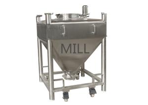 China 1000L Stainless Steel IBC Vacuum Powder Tote Granule Tank For Conveyor factory