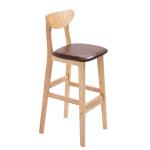 OEM Service Accepted Natural Solid Wood Bar Stool for High Chair Furniture and
