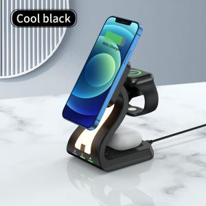 China Desktop Qi Wireless Fast Charger Stand 3 In 1 Wireless Charging Dock Station factory