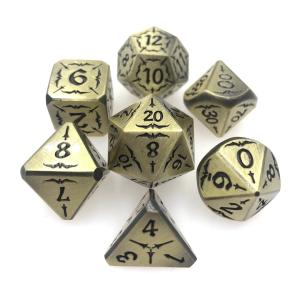 China Hand Carved Black Collection Metal D4 Dice Set Polyhedral Durable factory