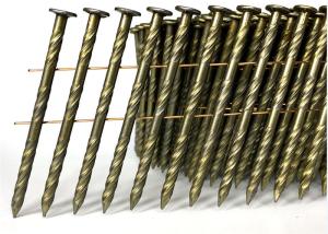 China 120pcs / Coil Coil Roofing Nails Yellow Twisted Shank Construction factory