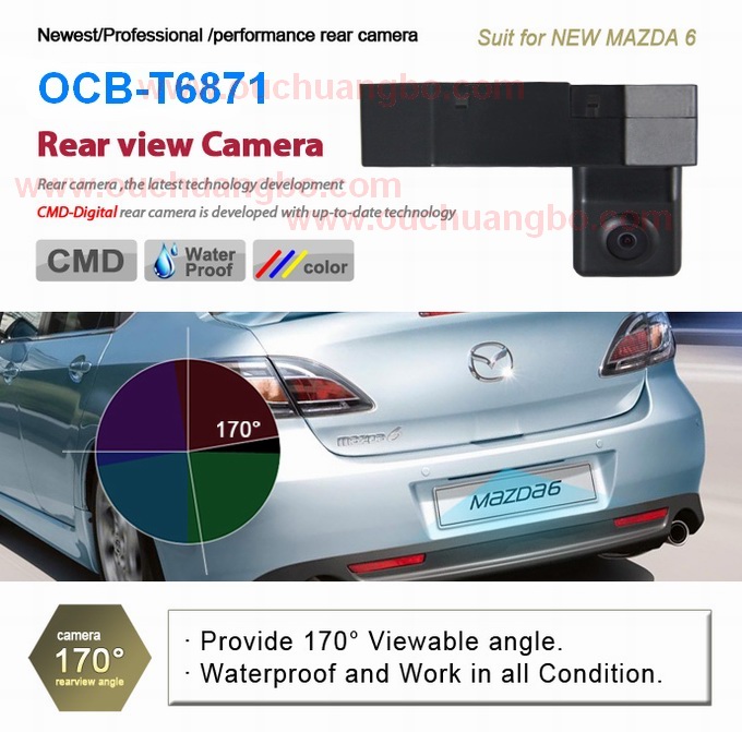 Ouchuangbo HD car parking backup rearview camera New Mazda 6 OCB-T6871