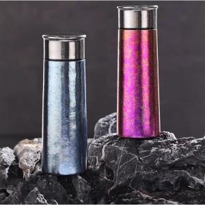 China Portable Elegant Ultralight Metal Water Bottle Titanium Explorer Flask Hammered Finish 360ml Adventure Water Bottle Superior Corrosion Resistance factory