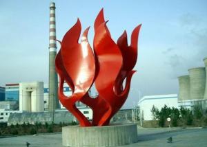 China Modern Red Painted Stainless Steel Outdoor Sculpture OEM / ODM Available factory