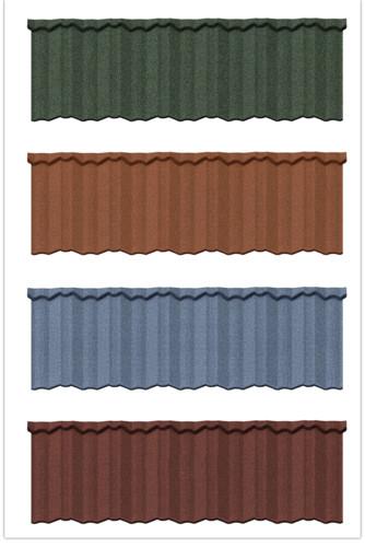 Modern Classic Tile Bevel Edge Tile Colorful Stone Coated 0.40mm Aluzinc Roofing