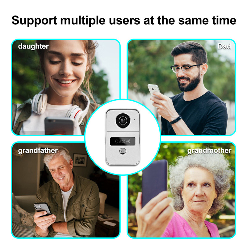 Wireless WIFI Video Door Phone IP Doorbell Intercom System 1080P Wired Camera Night Vision