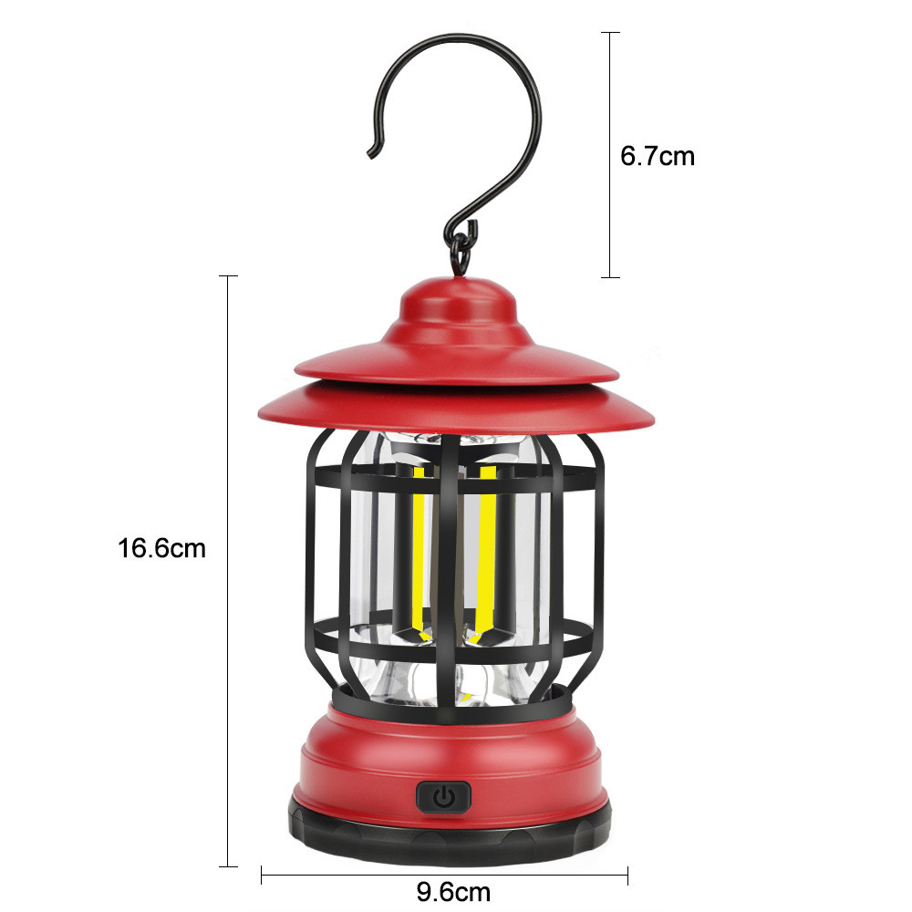 Mini Retro Solar Garden Light Tent Lamp Compact Size Outdoor Led 13*12*20cm