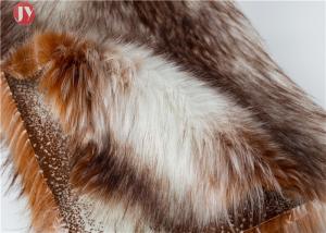 China Soft Long Pile Faux Fur Fabric , Luxury Faux Fur Fabric Multi Coloured Mix 65mm Pile factory