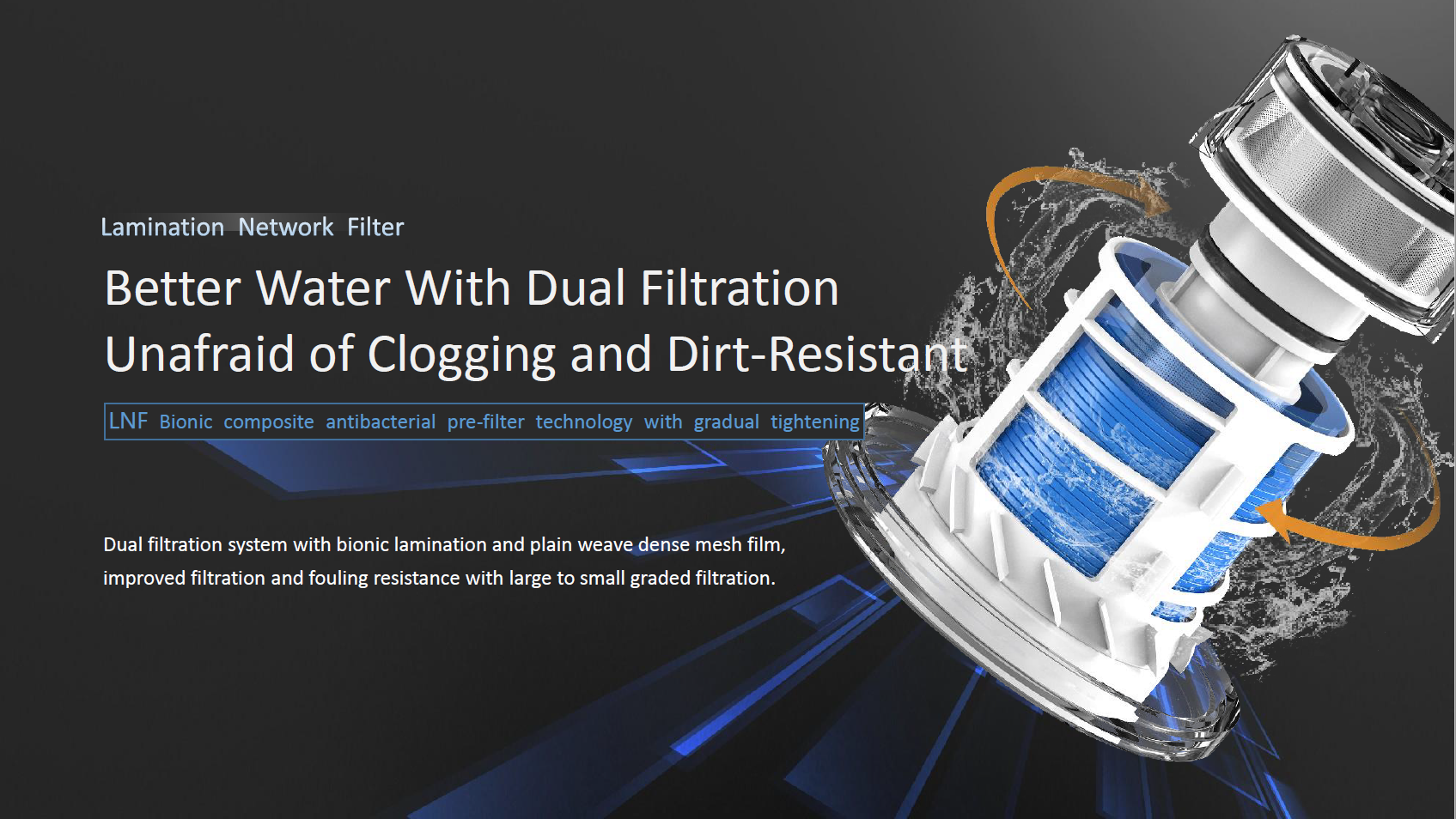 Auto Backwash Spin Down Sediment Filter Reusable Whole House Sediment Water Filter