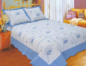 China Durable Embroidery Cotton Quilt Sets , Designer Quilt Covers With ISO9001 Certification factory