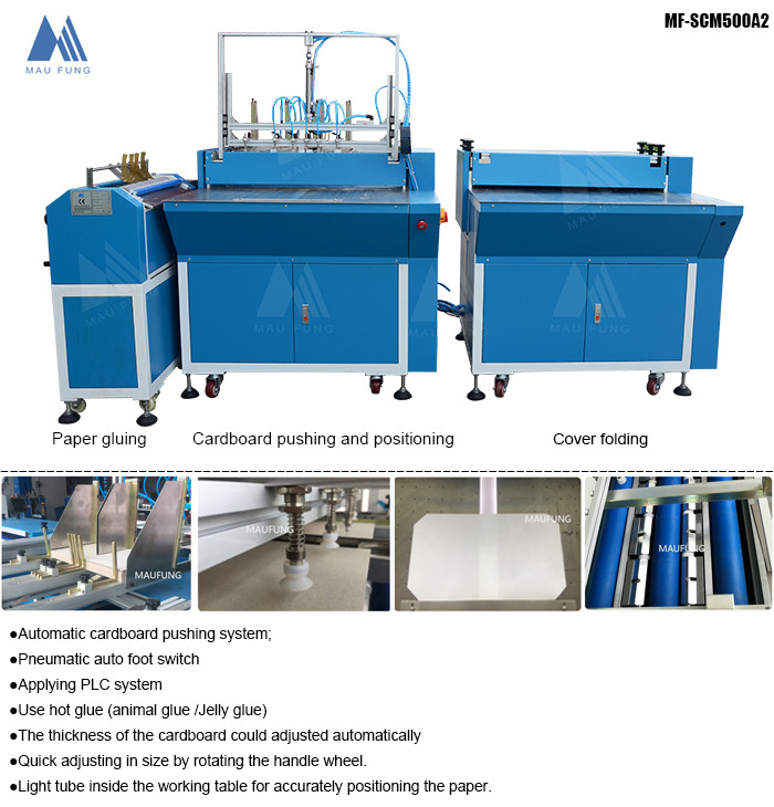 Double Stations Grey Cardboard Wrapping Machine for Hard Book Case Making Machine MF-SCM500A2