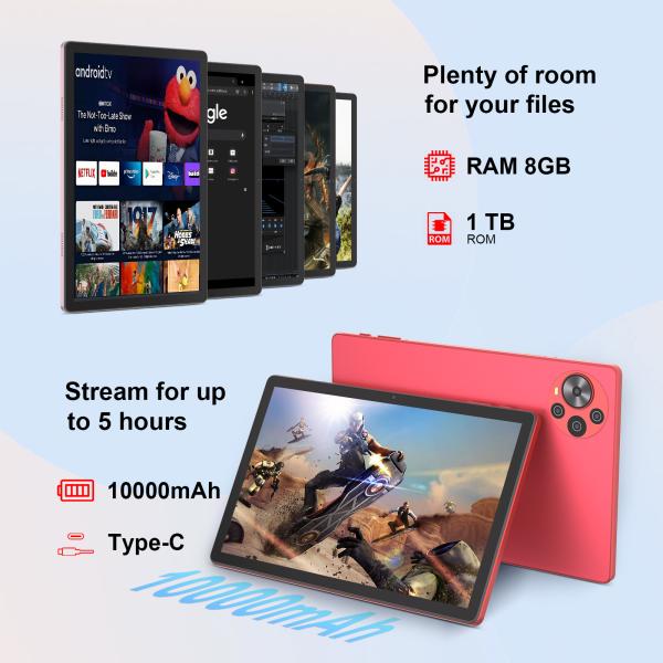 China C Idea Android 14 Tablet 2k Screen Educational Tablet for Students with Keyboard and Mouse CM10500 Plus Red factory