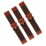SHX Narrow 18mm Genuine Leather Watch Band Dark Brown With Double Colors