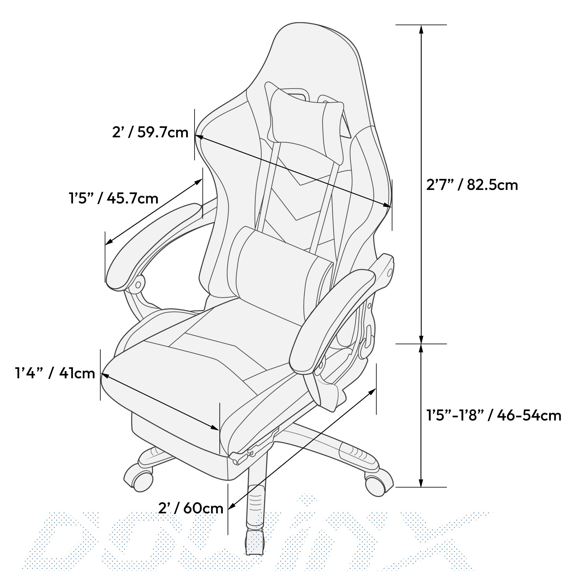 Office Desk Ergonomic Gaming Chair with Footrest Leather Mail Packing