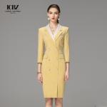 Women's Two Piece Set Office Formal Skirt Suit in Colors and Polyester Fiber