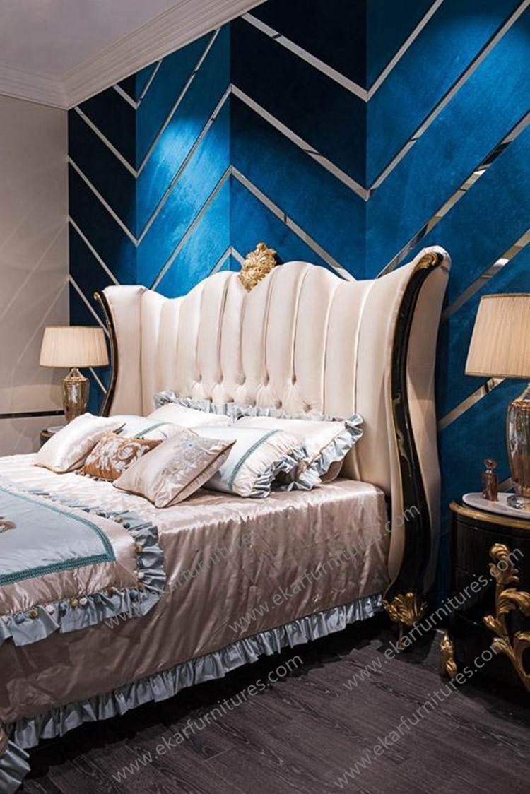2015 new design swing bed modern luxury princess wood bed design for bedroom
