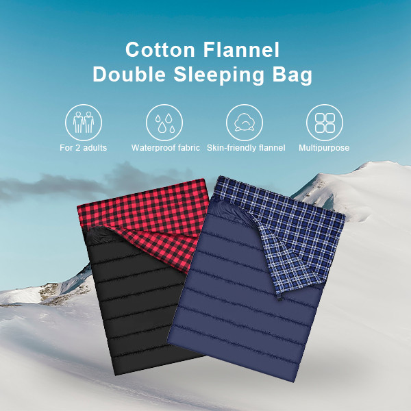 Lightweight Cotton Flannel Double Sleeping Bag Double Sleeping Bag For Camping