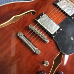 Hollow body jazz electric guitar, Double F holes Chestnut skin electric guitar