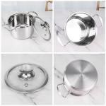 Hot Selling Korean 3pcs Non Stick Cookware Set Hot Pot Stainless Steel Soup Pot