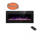 Versatile Safe Electric Fireplace Heater 50 inch 9 Colors Flame Dimplex Mirror