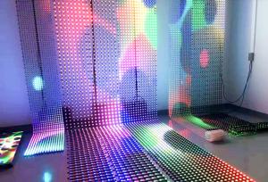 China waterproof big size soft led curtain screen led pixel net mesh display factory