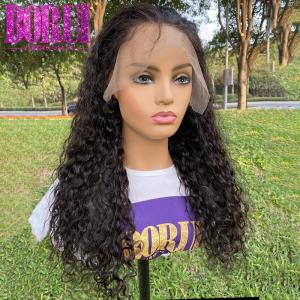 China Pre Plucked Natural Water Wave Human Hair Lace Frontal Wigs with Baby Hair factory