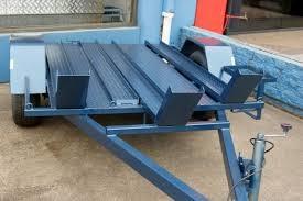 China 6x4 Flatbed Motorcycle Trailer , 2 Place Motorcycle Trailer For Two Bikes factory