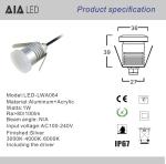 IP67 Waterproof acrylic underground lights COB inground light/led buried lamp