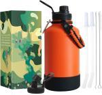 64 Oz Double Wall Vacuum Insulated Stainless Steel Water Bottle Wide Mouth With