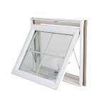White UPVC PVC Awning Window French Style Double Glass Small Size Design