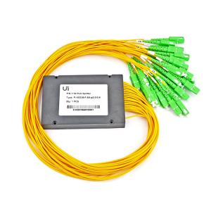 China A132 Single Mode Fiber Optic PLC Splitter 3.0mm Black Cassette Module Plastic factory