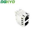 DGKYD21Q418DF5A2D2057 Metal Shielded Cat6a Rj45 Connector 2x1 Stacked