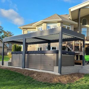 China Motorized Aluminum Pergola with 5-Year Warranty Customized Size and Aluminum Alloy 6063 T5 Construction on sale