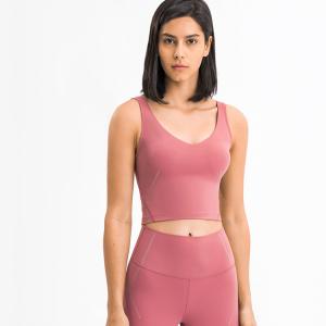 China Stylish Printing Gymwear Sports Underwear Shockproof Running Fitness Vest Woman Sportwear factory
