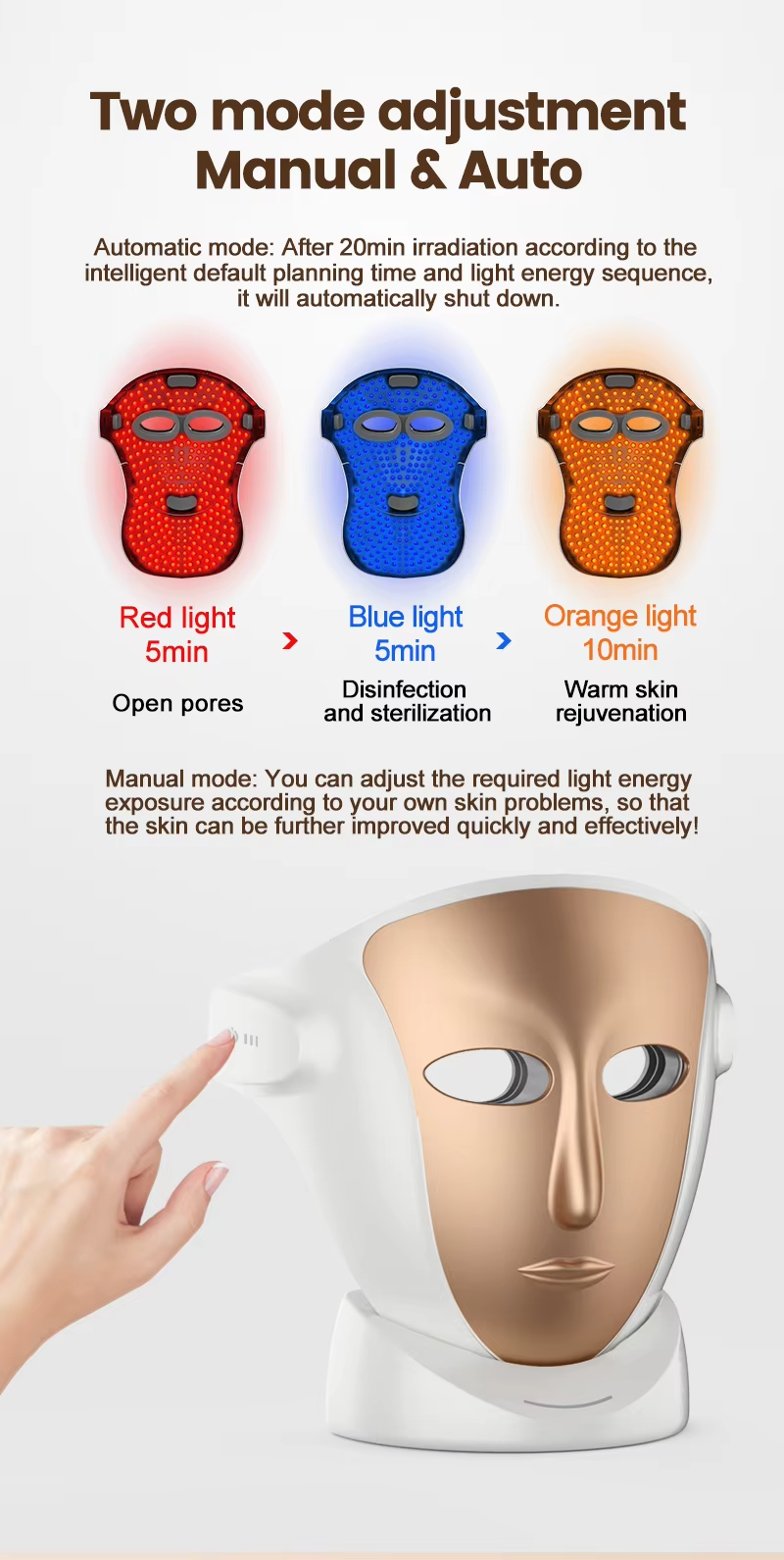 LED Photon Red Light Therapy Mask Skin Tightening Silicone Led Red Light Facial Masks
