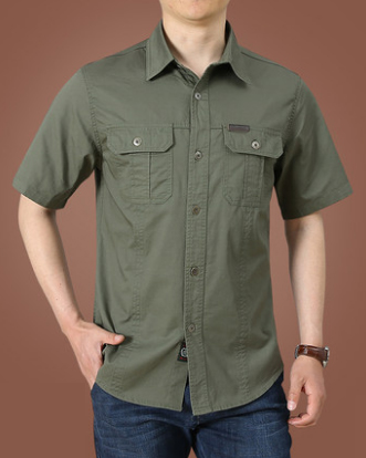Outdoor Recreation Short Sleeve Dress Shirt for Men Wrinkle Resistant and Comfortable