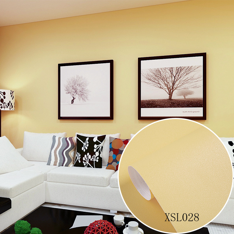 Customized Plain Color Wallpaper Embossed PVC Plain Orange Wallpaper 10m Roll