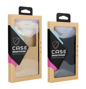 China Matte Coating Kraft Paper Cell Phone Packaging Box With Clear Window factory