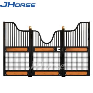 China European 2.4m Horse Stall Fronts Mesh Black Powder Coating factory