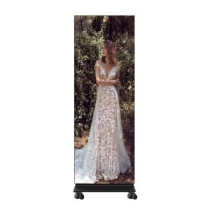 P0.9 LED Poster Display Floor Standing IP54 Cabinet 1x6 Easy And Foldable To