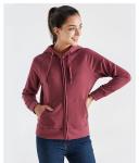 Unisex long sleeve winter rib cuff zipper up hoodies